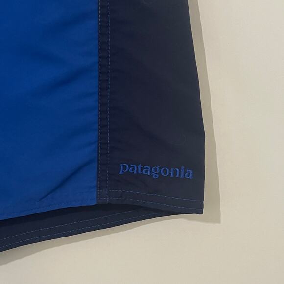 Patagonia Swim Trunks Mens 36 Blue Gray 100% Nylon Zipper Pocket Wavefarer UPF - Picture 5 of 12